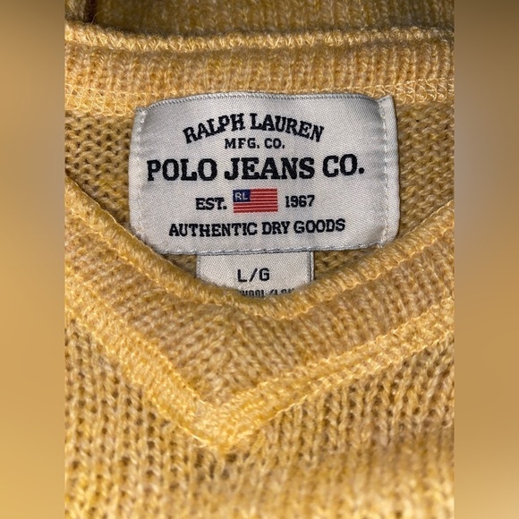 Ralph Lauren Polo Jeans Vintage Wool Crop Sweater Women‎ L Casual Beach Coverup - Picture 4 of 6